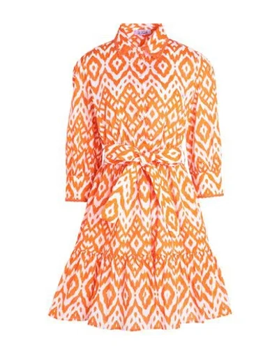 Mc2 Saint Barth Daisi L Woman Mini Dress Orange Size S Cotton