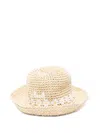 Mc2 Saint Barth Daisy-embroidered Sun Hat In Neutral