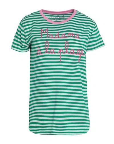 Mc2 Saint Barth Dana Woman T-shirt Green Size M Cotton