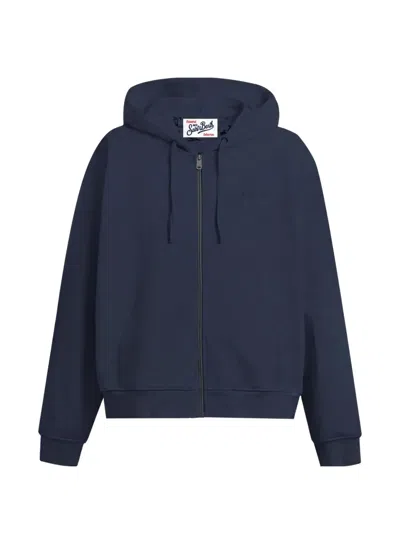 Mc2 Saint Barth Danny Zip-up Hoodie In Blue