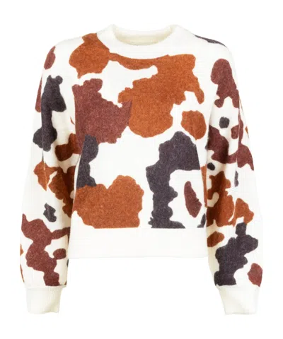 Mc2 Saint Barth Danya Cow-print Sweater In Animal Print