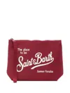 Mc2 Saint Barth Aline Logo-print Clutch Bag In Red