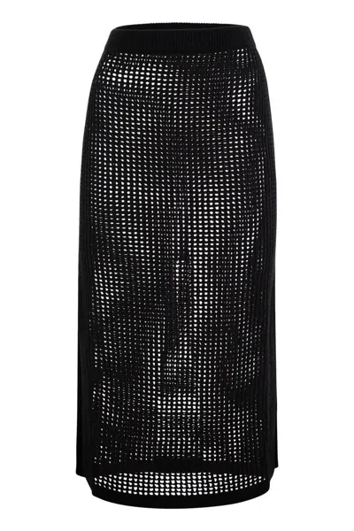 Mc2 Saint Barth Darline Skirt In Black Cotton