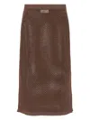 Mc2 Saint Barth Darline Midi Skirt In Brown