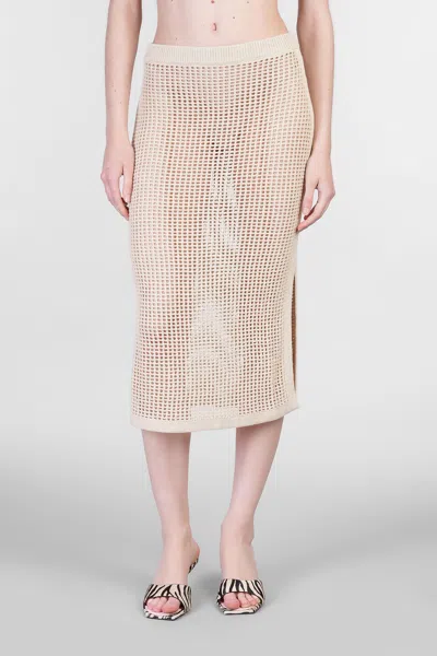 Mc2 Saint Barth Darline Skirt In Beige Cotton In Nude