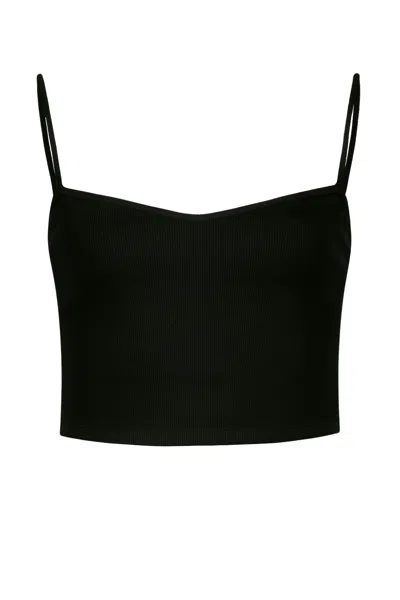 Mc2 Saint Barth Deborah Top In Rib Black