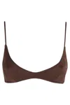 Mc2 Saint Barth Deep Scoop Bikini Top With Back In Brown