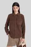 Mc2 Saint Barth Deer Corduroy Shirt In Brown Polyester In Multi