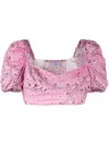 Mc2 Saint Barth Delia Graphic-print Cropped Top In Pink