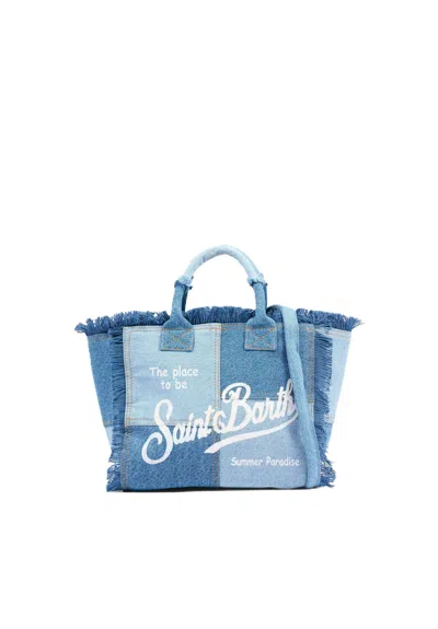 Mc2 Saint Barth Denim Blue Colette Cotton Handbag