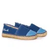 Mc2 Saint Barth Denim Canvas Espadrillas With Embroidery In Blue