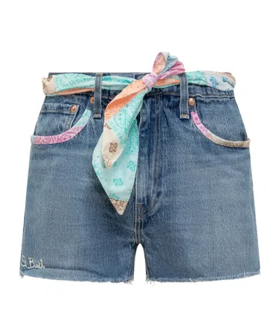Mc2 Saint Barth Denim Shorts In Blue