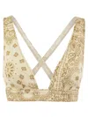 Mc2 Saint Barth Denim Top With Wide Neckline In Sand