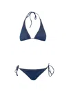 Mc2 Saint Barth Fully Adjustable Triangle Bikini Top In Blue