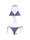 Mc2 Saint Barth Denim-effect Triangle Bikini In Blue