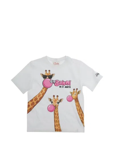 Mc2 Saint Barth Kids' Denver Giraffe-print T-shirt In White
