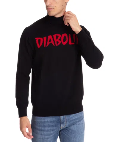 Mc2 Saint Barth Diabolik Roll-neck Sweater In Black