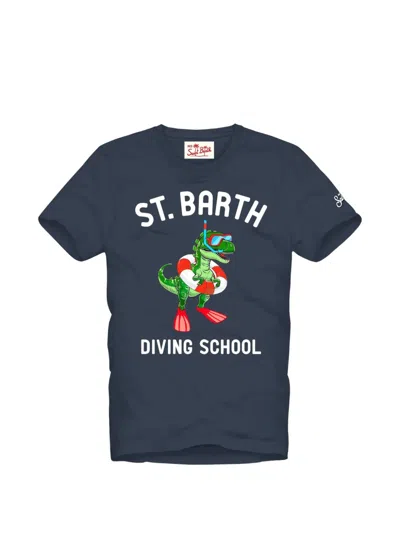 Mc2 Saint Barth Dinosaur-print T-shirt In Blue