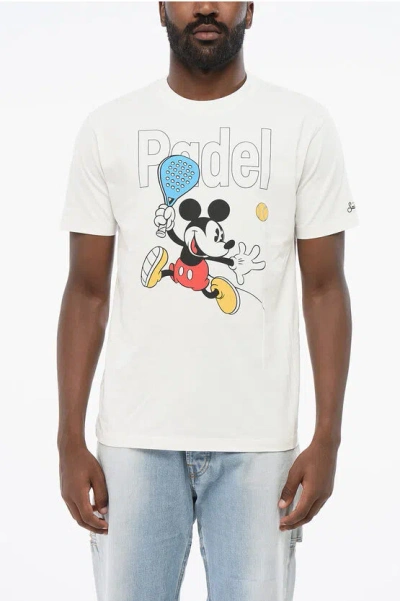 Mc2 Saint Barth Disney Organic Cotton Sport Club Crew-neck T-shirt With Mick