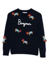 Mc2 Saint Barth Dog-appliqué Sweater In Blue