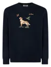 Mc2 Saint Barth Dog-motif Crew-neck Sweater In Blue