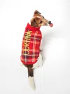 Mc2 Saint Barth Dog Sweater With Tartan Print In Red