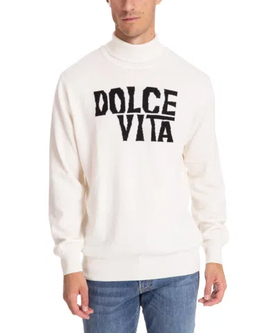 Mc2 Saint Barth Dolce Vita Roll-neck Sweater In White