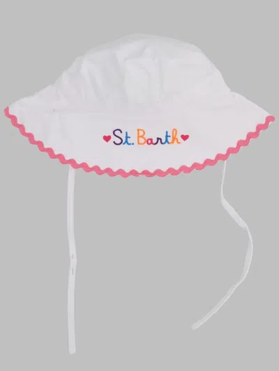 Mc2 Saint Barth Dottand Kids Cotton Bucket Hat In White