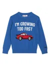 Mc2 Saint Barth Blue Wool-blend Sweater With Car In Blue