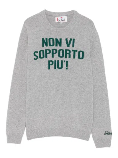 Mc2 Saint Barth Kids' Douglas Crewneck Letter Sweater In Gold