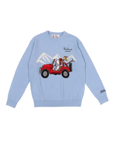 Mc2 Saint Barth Kids' Douglas Light-snoopy We Mood 31 Emb In Blue