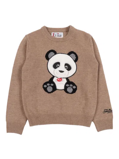 Mc2 Saint Barth Kids' Douglas-trudi Panda 12 Patch In Brown