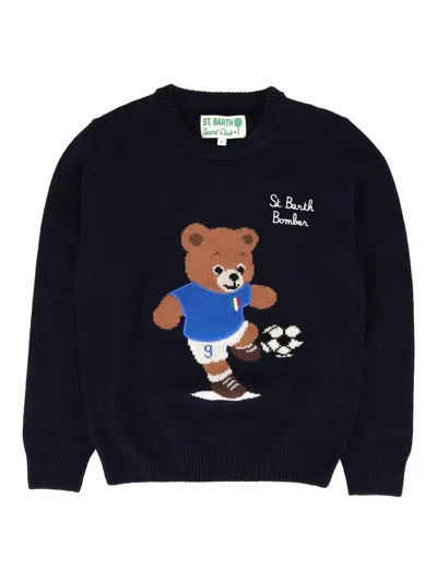 Mc2 Saint Barth Douglas-bomber Bear 61 Patch In Black