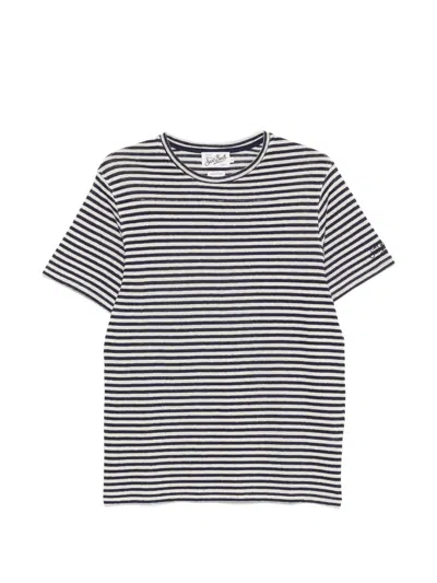 Mc2 Saint Barth Dover Striped T-shirt In Black