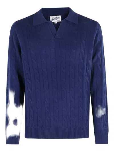 Mc2 Saint Barth Downing Braided Sweater In Blue