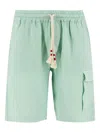 Mc2 Saint Barth Drawstring Cargo Shorts In Green