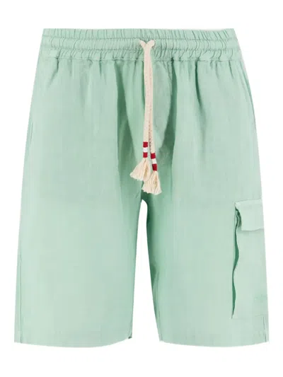 Mc2 Saint Barth Drawstring Cargo Shorts In Green