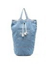 Mc2 Saint Barth Drawstring Denim Backpack In Red