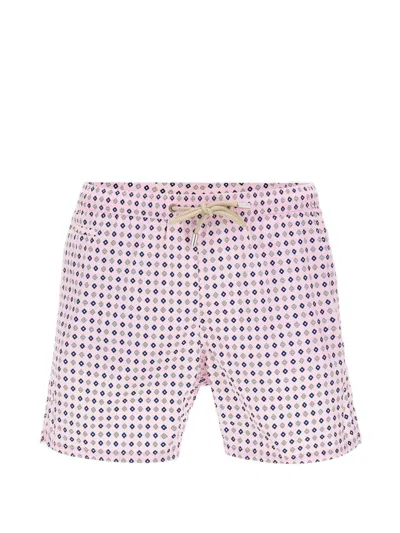 Mc2 Saint Barth Drawstring Geometric Print Swim Shorts In Multi