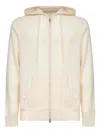 Mc2 Saint Barth Ivory Lambswool Notting Zip-up Hoodie In Neutral
