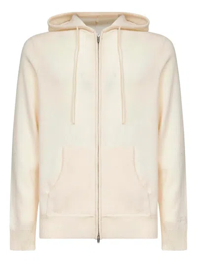 Mc2 Saint Barth Drawstring Kangaroo-pocket Zip Hoodie In Neutral
