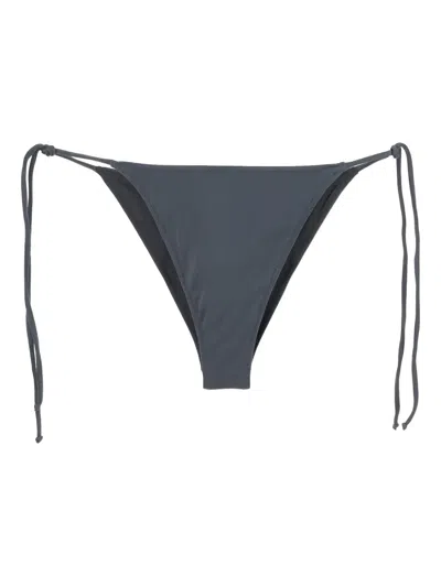 Mc2 Saint Barth Drawstring Logo Bikini Bottoms In Gray