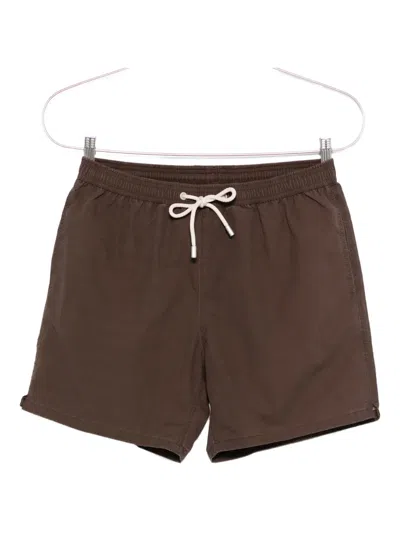 Mc2 Saint Barth Drawstring Swim Shorts In Brown