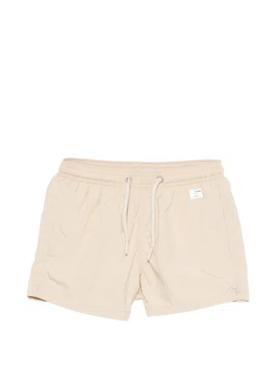 Mc2 Saint Barth Kids' Drawstring Swim Shorts In Neutral