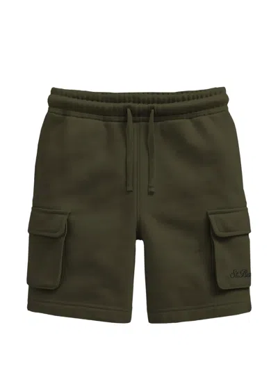 Mc2 Saint Barth Kids' Drawstring-waist Cargo Shorts In Green