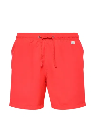 Mc2 Saint Barth Drawstring-waist Pantone Swim Shorts In Red