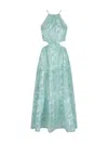 Mc2 Saint Barth Woman Cut Out Long Dress Kaby With Paisley Print In Blue