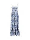 Mc2 Saint Barth Long Floral Print Maxi Dress In Cotton Fantasy Flower 10
