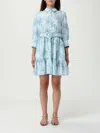 Mc2 Saint Barth Linen Mini Dress In Blue