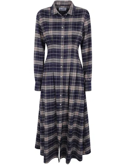 Mc2 Saint Barth Dress Tartan "alys" In Blue